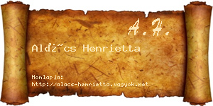 Alács Henrietta névjegykártya