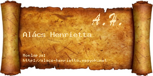 Alács Henrietta névjegykártya