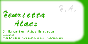 henrietta alacs business card