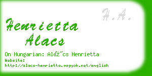 henrietta alacs business card